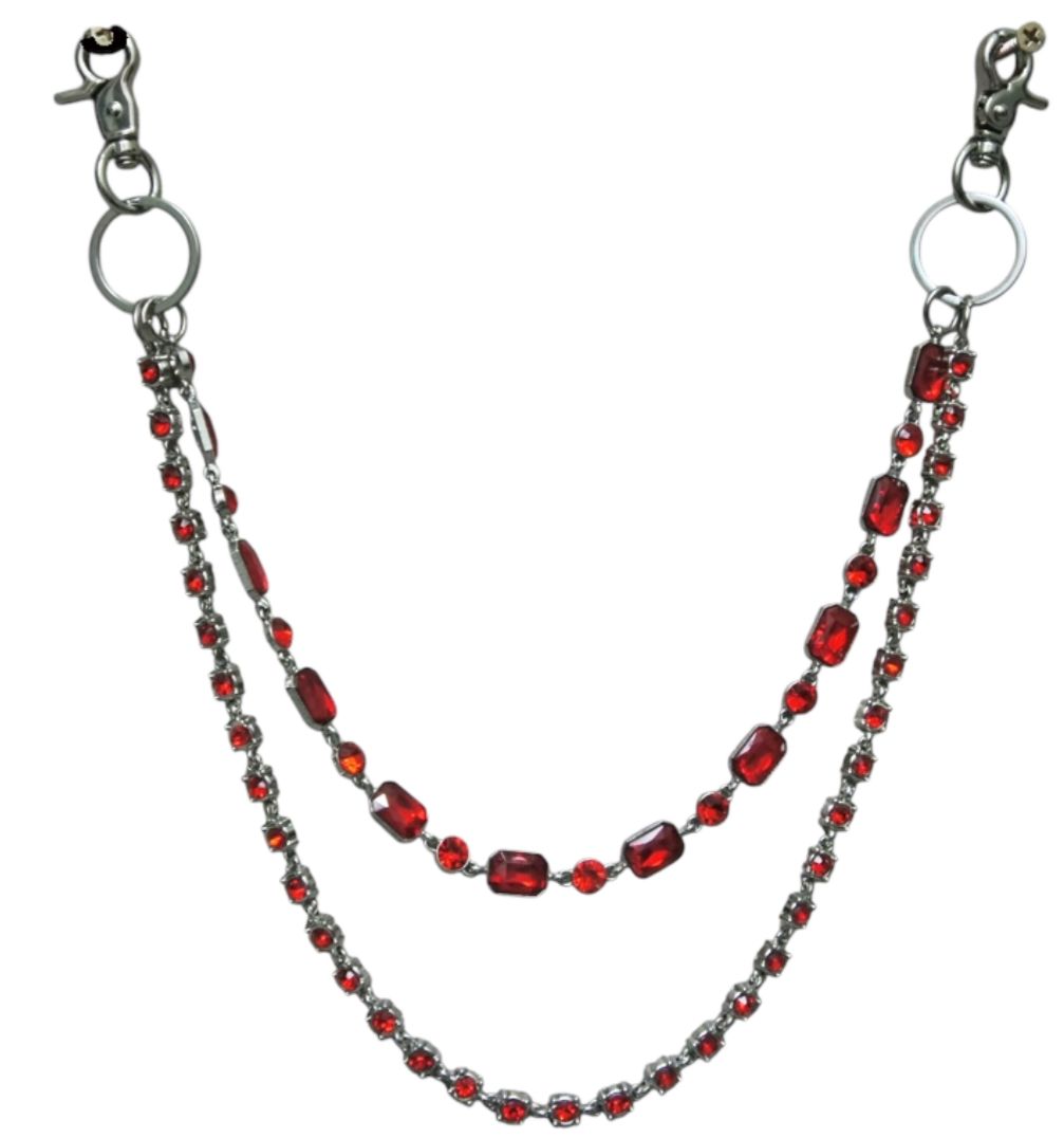 Double Rhinestone Chain - Red Rhinestone 039