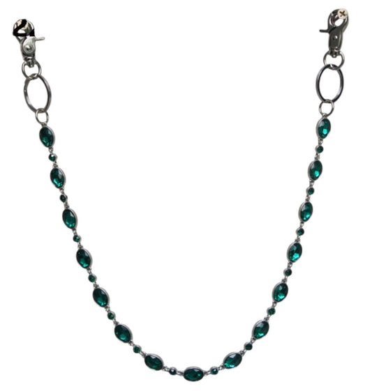 Single Rhinestone Chain - Emerald Green 022