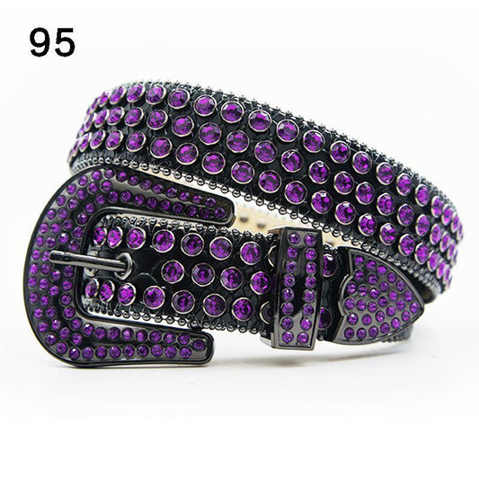DNA BLACK LEATHER - PURPLE STONE - 95