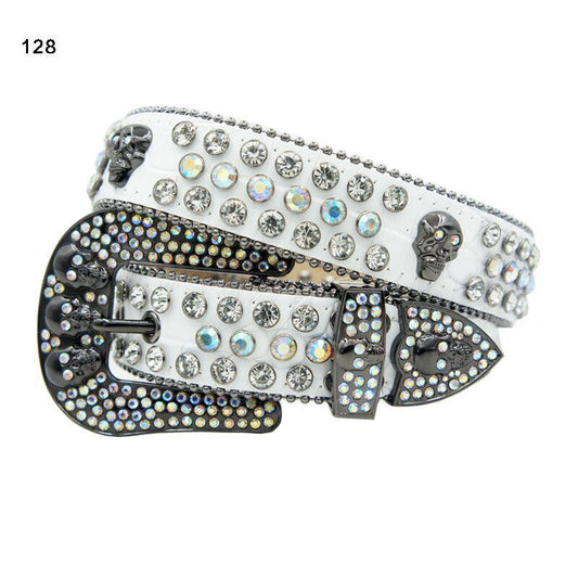 DNA SKULL WHITE LEATHER - SILVER STONE - 128