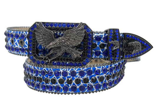 leather belt with blue stone